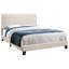 Lit pour grand lit tapissier avec structure de chambre à coucher en lin et tissu beige