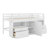 Leda Twin Size Loft Bed with 4 Drawers, Underneath Cabinet and Shelves-1168768700