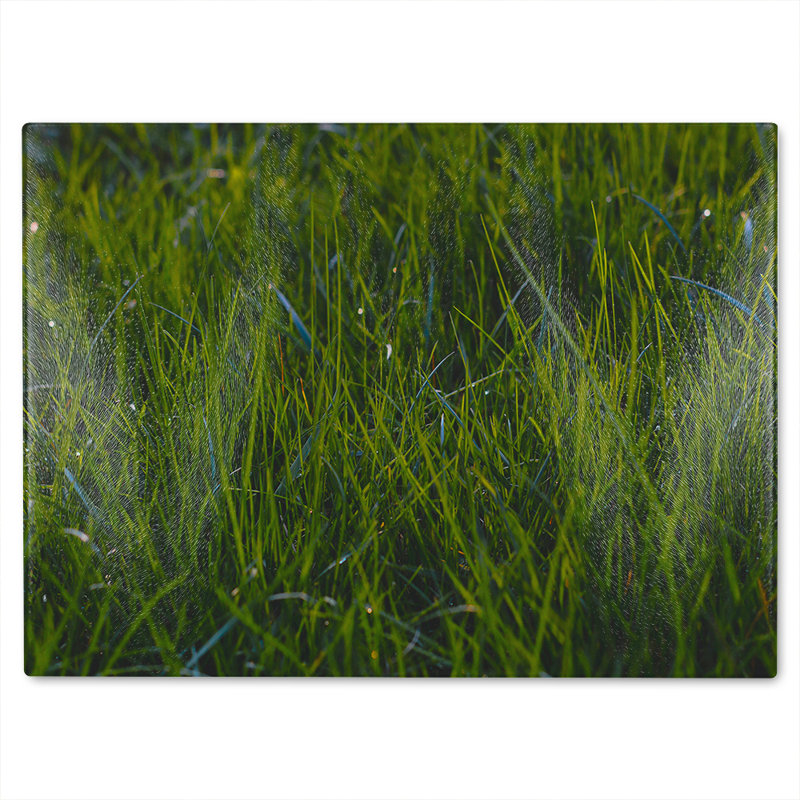 Fresh grass background, natural grass Designer Glass Chopping Board, 28cm L x 20cm W