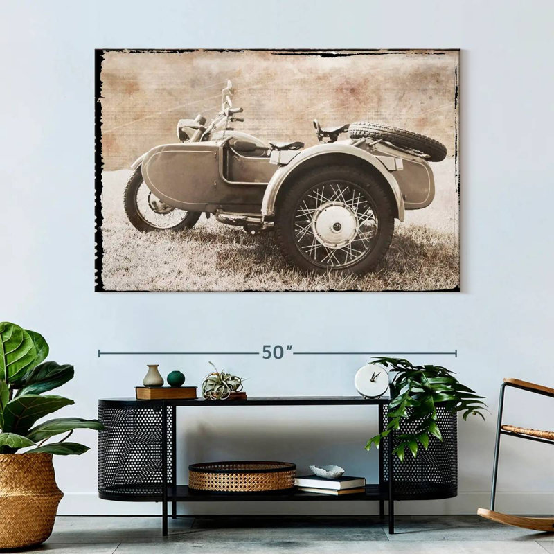 Mehar Ural Motorcycle, 34" H x 51" W