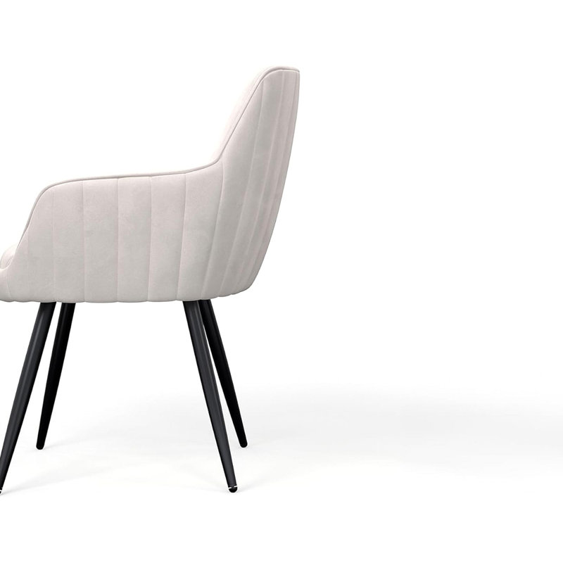Chaise d'appoint moderne rembourrée Mid-Century avec dossier capitonné, ensemble de 2