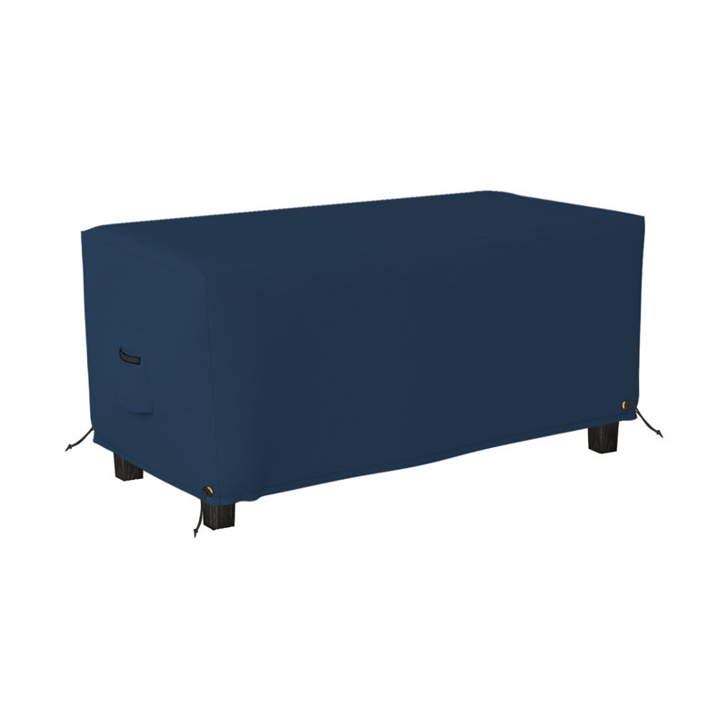 Heavy-Duty Waterproof Rectangle Ottoman Deck Box Cover, Outdoor Square Storage Box Bench Cover, Blue, 18" H x 48" W x 36" D