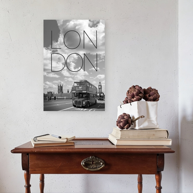 «London Bus Big Ben», art abstrait de la ville, architecture abstraite, H 24 po x l 16 po
