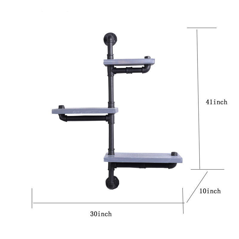3 Piece Tiered Metal Floating Shelf