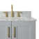 Nobe 36'' Solid Wood Single Bathroom Vanity with 0.75'' Carrara Marble Top, Right Offset Rectangular Sink