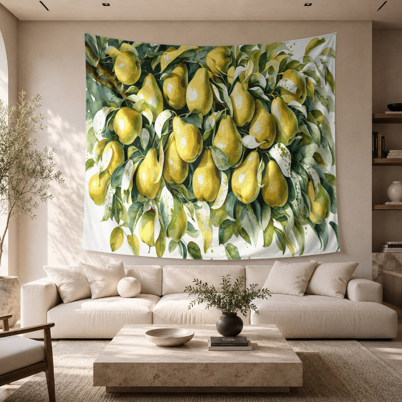 Tapisserie murale fruit poire asiatique, 26 po x 36 po