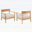 Ensemble de fauteuils club en bois d'acacia avec coussins de siège confortables pour une détente et une durabilité en plein air