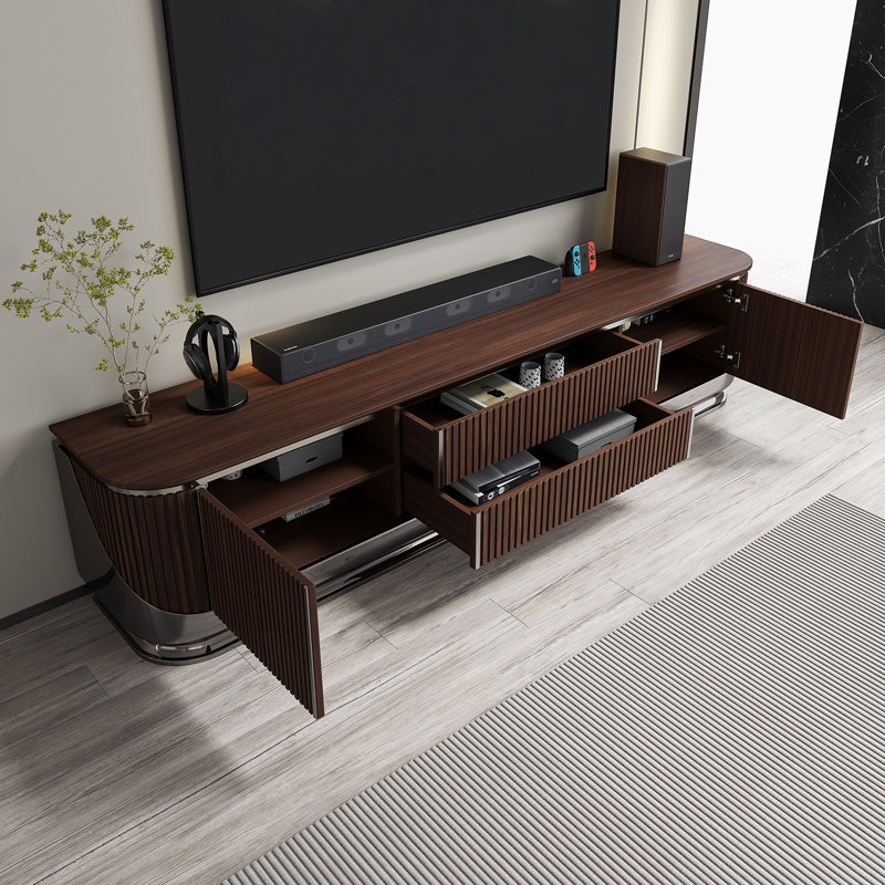 Meuble télé Modern Creative, H 21,65 po x L 86,61 po x l 15,75 po, Brun