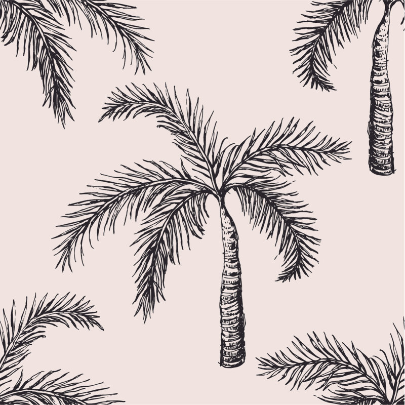 Panneau de papier peint Isher Palms, L 2,08 pi x L 10,42 pi