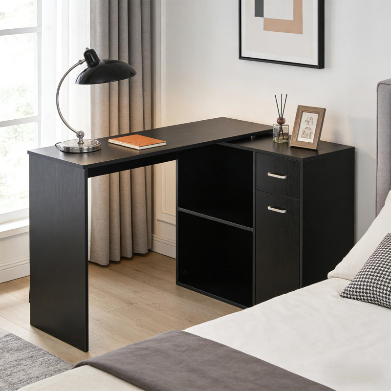 Bureau d'écriture rotatif (ne pas inclure les tabourets), Noir