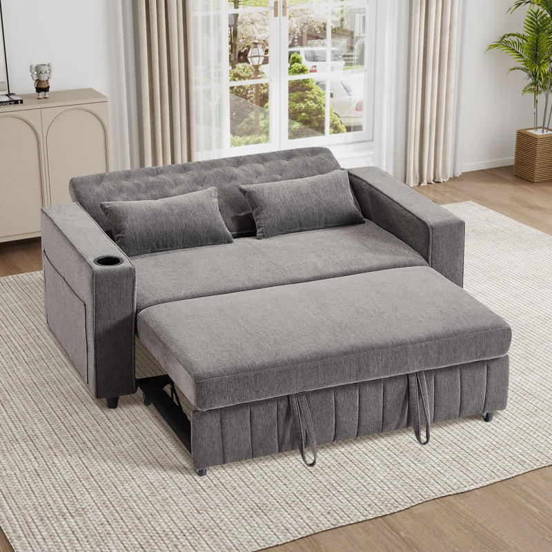 Canapé-lit convertible l 61,2 po avec dossier réglable, Gris