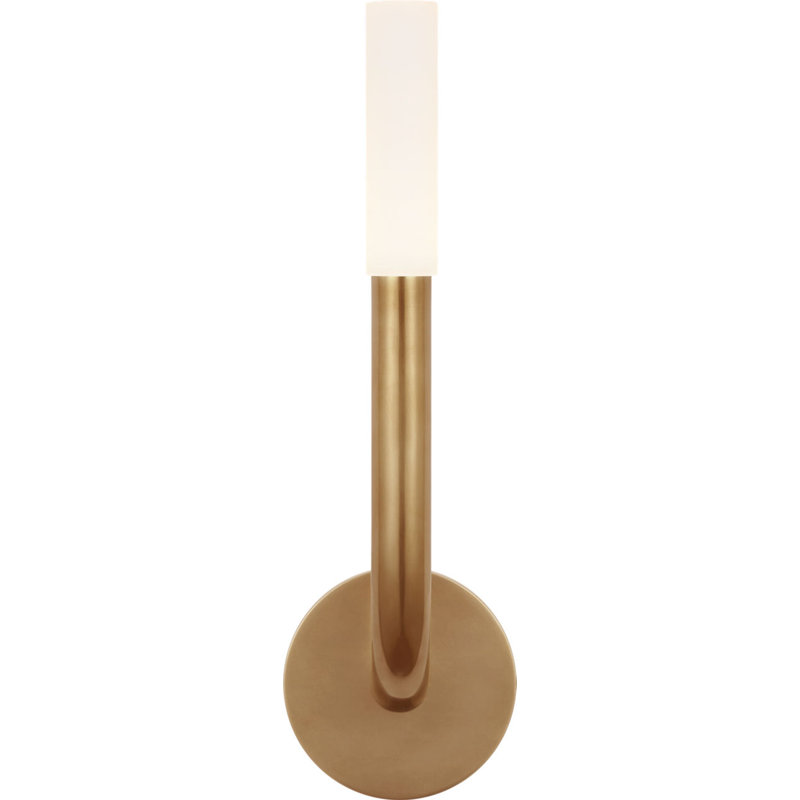 Rousseau Single Sconce with Etched Crystal, Antique-Burnished Brass