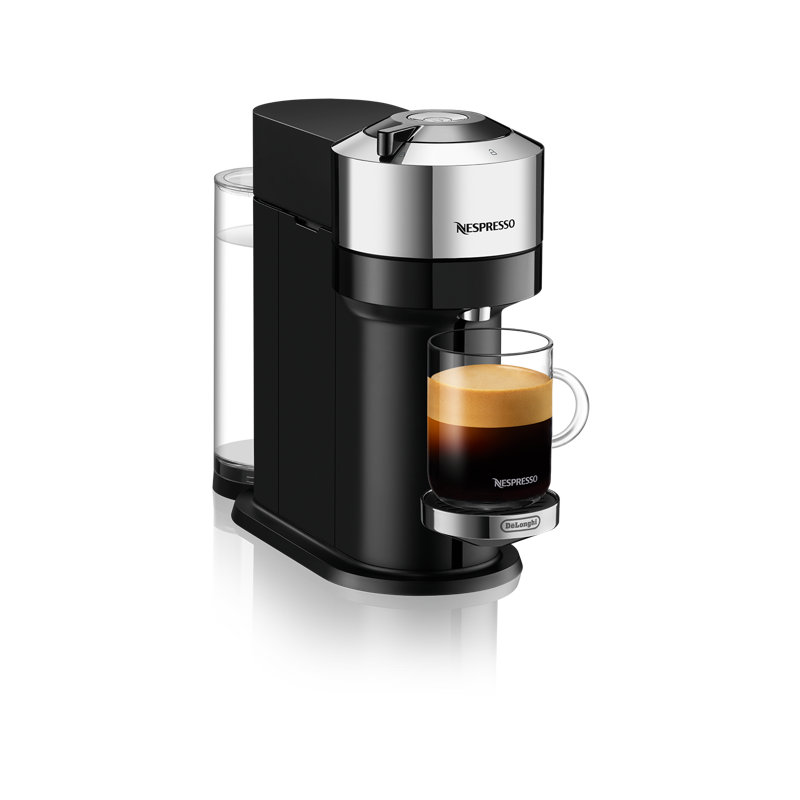 Nespresso Vertuo NEXT Coffee and Espresso Machine by De'Longhi with Aeroccino Milk Frother, Chrome