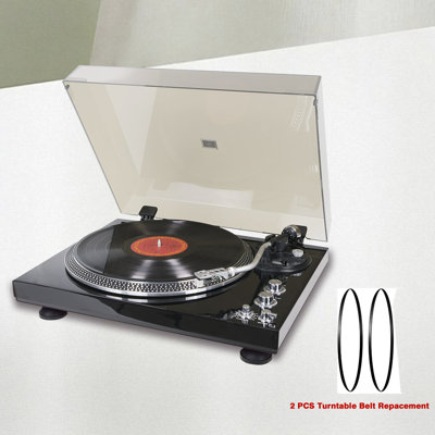 Tourne-disque, ceintures tourne-disque 2 pièces, tourne-disque à aiguille tourne-disque, tourne-disque à courroie, sans fil sans fil, préampli rétro, lecteurs vinyle LP RCA pour son, 2 vitesses, noir, Halloween et cadeaux de Noël de l'Action de grâce!