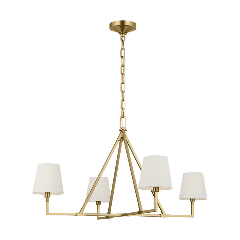Perth 4 - Light Chandelier, 18.12" H x 31" W x 31" D, Burnished Brass