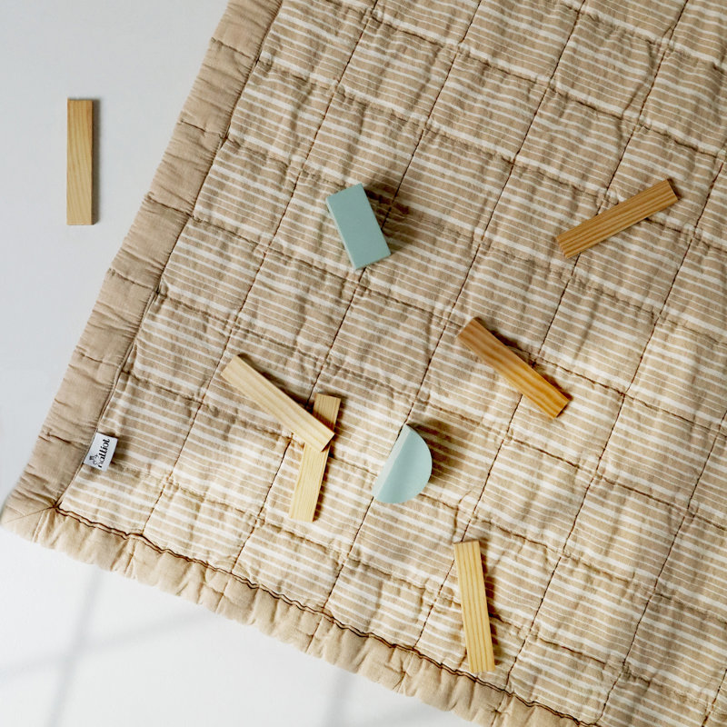 Adlay Striped Area Rug, Rectangle 87 x 100cm