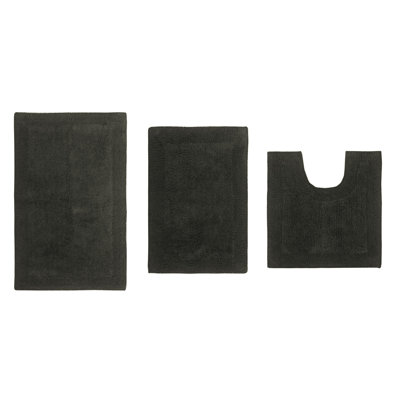 Bruss Luxury 100% Cotton Bath Rug (Set of 3) Reversible
