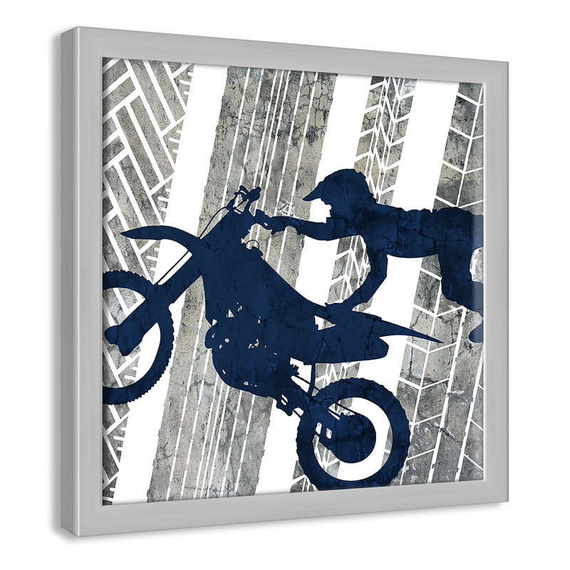 «Motorcross Motocross 2», art encadré, H 13 po x l 13 po x P 1,18 po, Cadre argenté