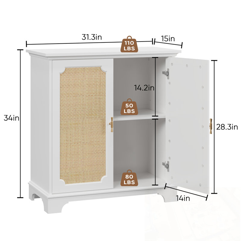 Vong With Rattan Decorated Doors and metal handles