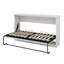 Lit escamotable horizontal, lit escamotable mural, armoire pliante, meuble peu encombrant pour chambre d'amis polyvalente, bureau personnel