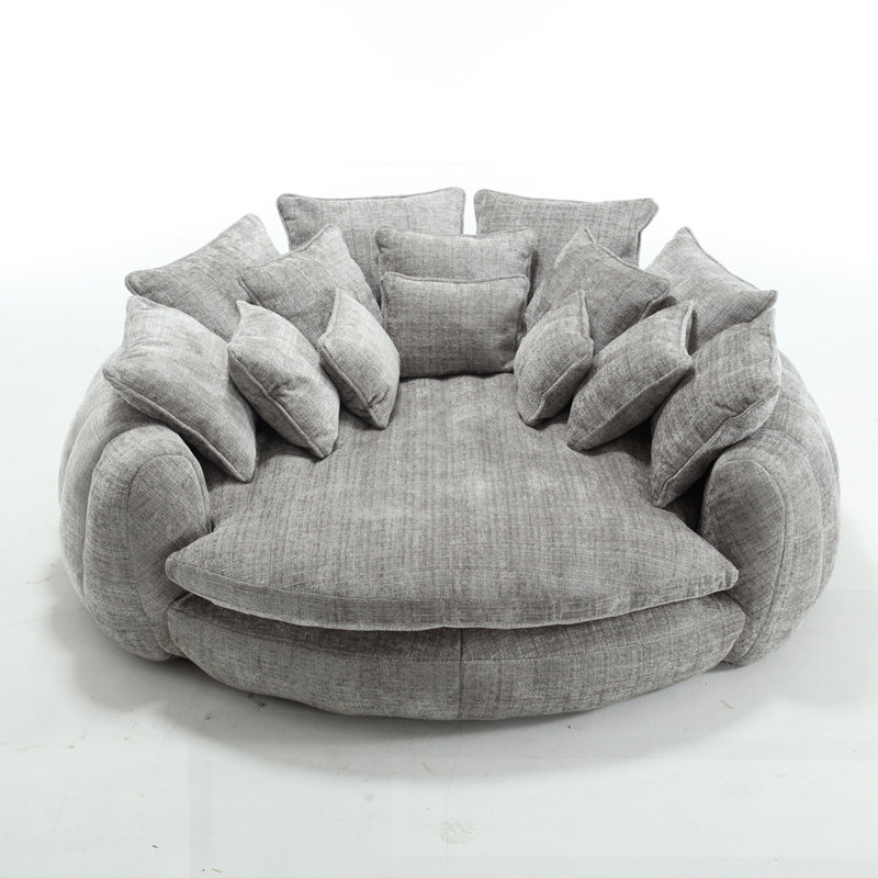 Modern oversized sofa bed with armrests, Light Gray