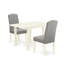 L'ensemble de meubles de salle à manger 3 pièces contient une table de salle à manger rectangulaire avec Dropleaf et 2 chaises Parsons en simili cuir pour étang, 30 x 48 pouces, lin blanc-865599017-865599023-918463148