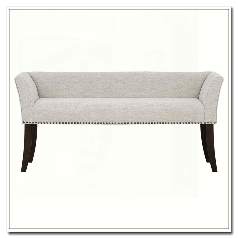 Banc rembourré Welburn crème, Crème