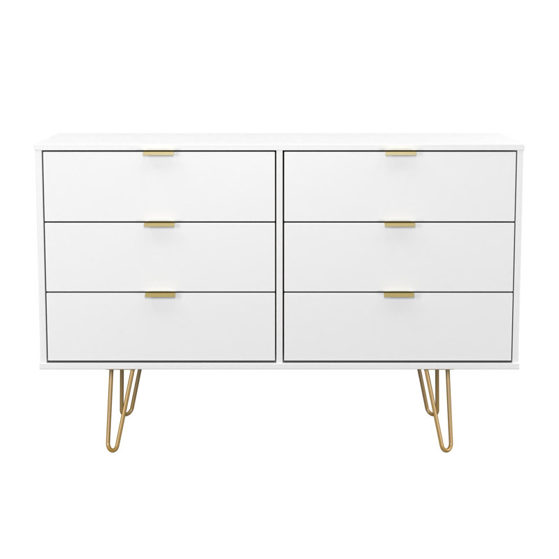 Turah 6 Drawer Wide Chest (Ready Assembled), White