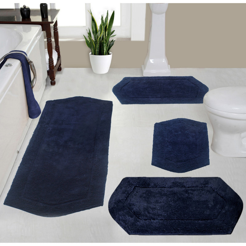Tapis pour salle de bain Morissette, Marine