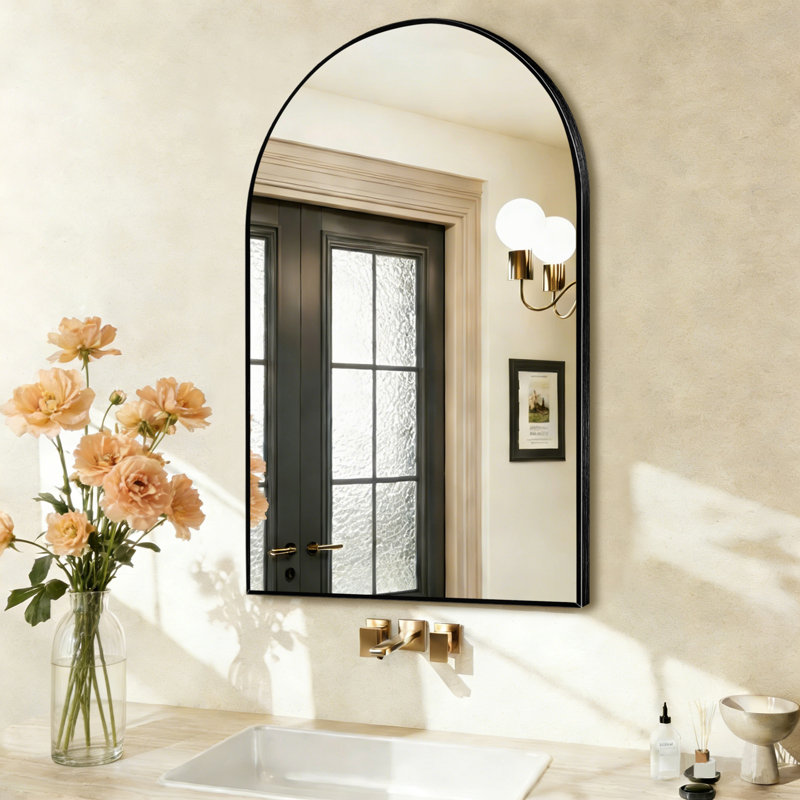 Miroir de salle de bain Juny, Noir, 1
