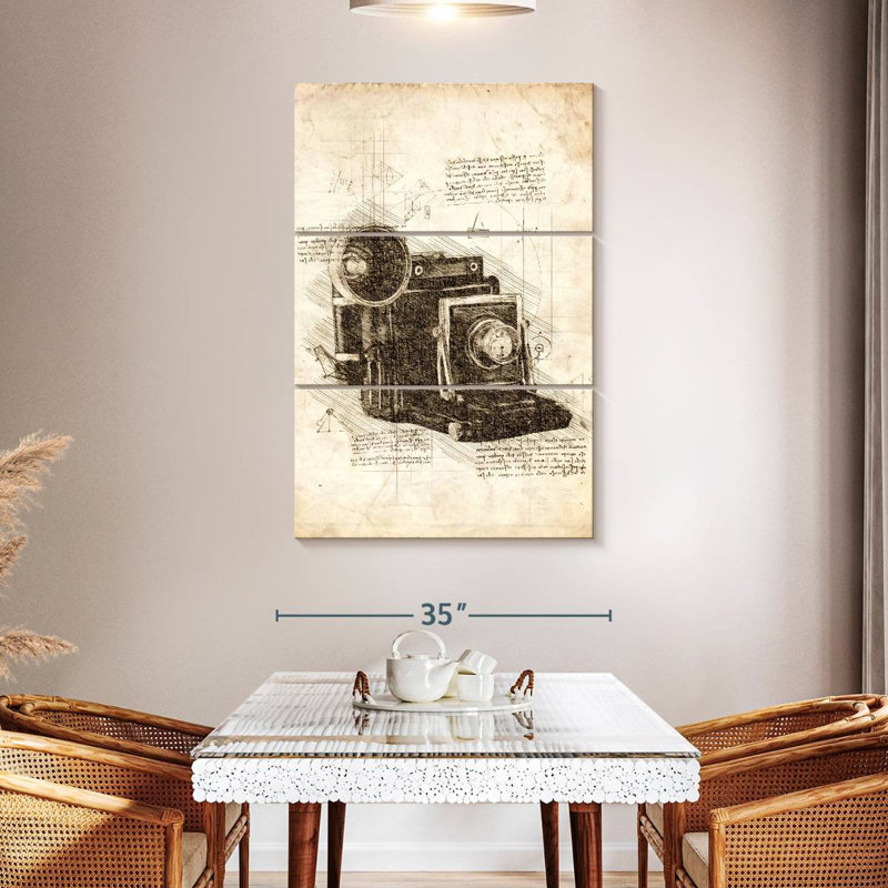 Old Camera Blueprint, 50" H x 32" W