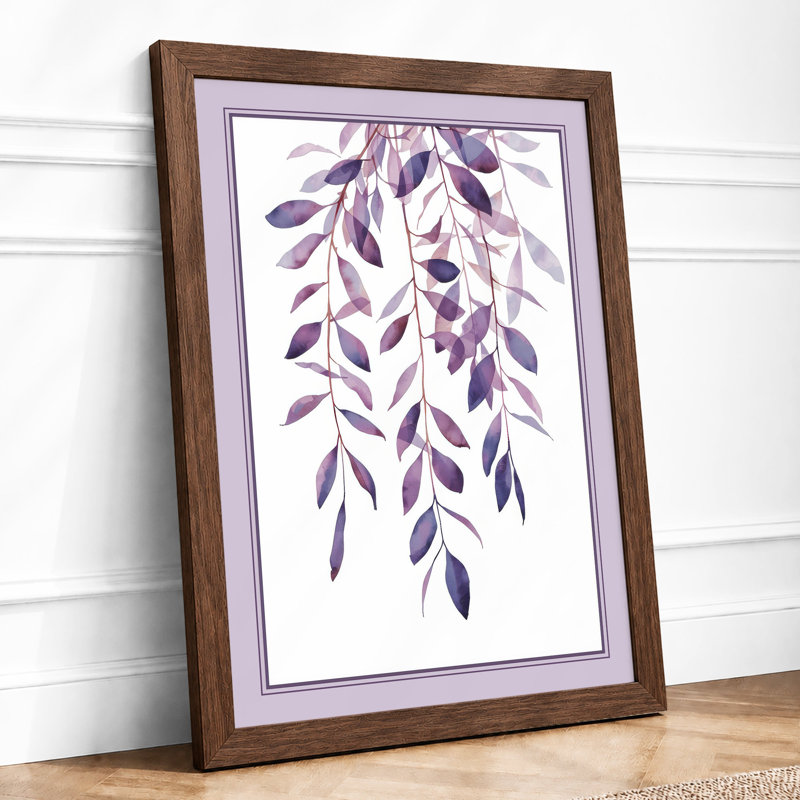 Cascading Wisteria Botanical - Framed Print, Walnut, A4 - 29.7 x 21.0 cm