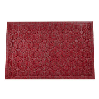 Rubber-Cal Grime Fighter Carpet Mats - 4ft x 6ft Red