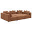 Canapé modulaire avec repose-pieds Hani, brun riche, 10 coussins Hani