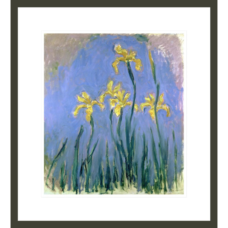 «Yellow Irises» par Claude Monet, impression giclée sur cadre, H 19,58 po x l 17,75 po