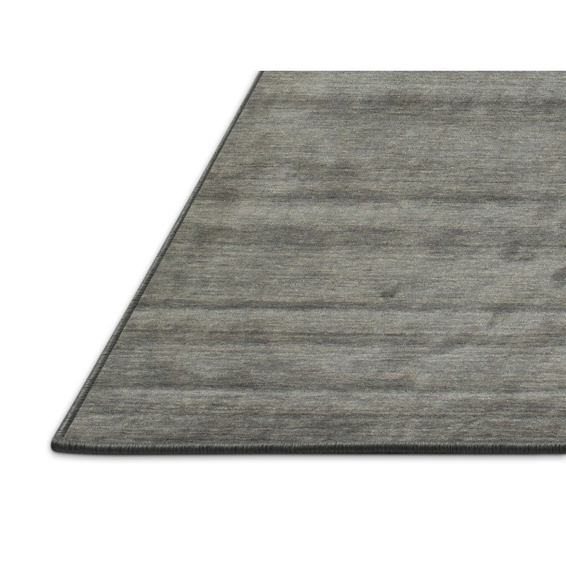 Tapis contemporain noir / gris, Rectangle 5 pi x 7 pi