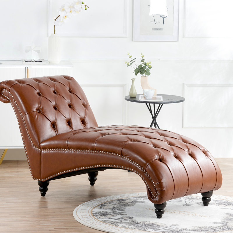 Chaise longue sans accoudoirs touffetée