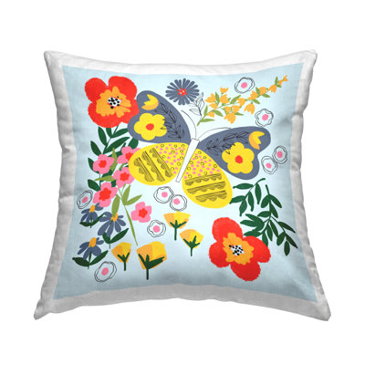 Coussin décoratif en polyester floral