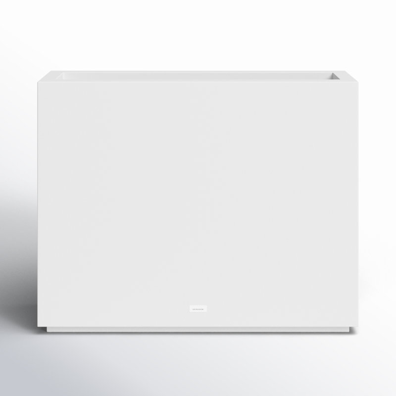 Block Series Span Planter, White, 24.25” H x 30” W x 12” D
