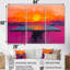 Jeu de ping-pong orange et mauve au coucher du soleil-107183769-107183774