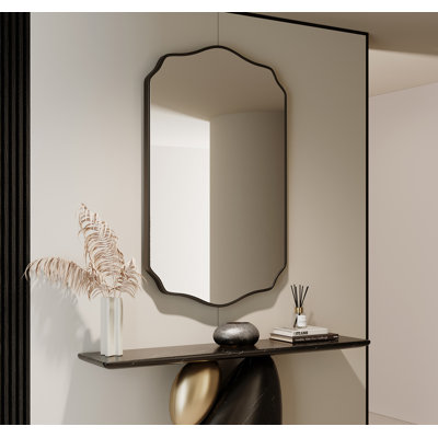 Miroir festonné miroir mural irrégulier Miroirs rectangulaires uniques pour salle de bain ， Hall d'entrée