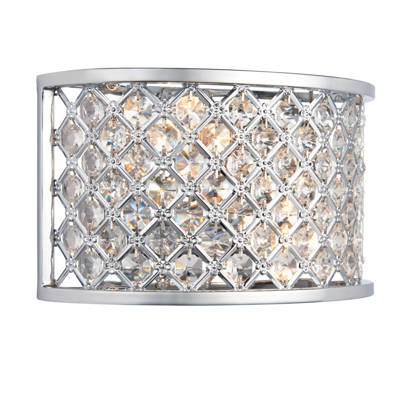 Augustine Steel Flush Mounted Sconce, Polished Chrome