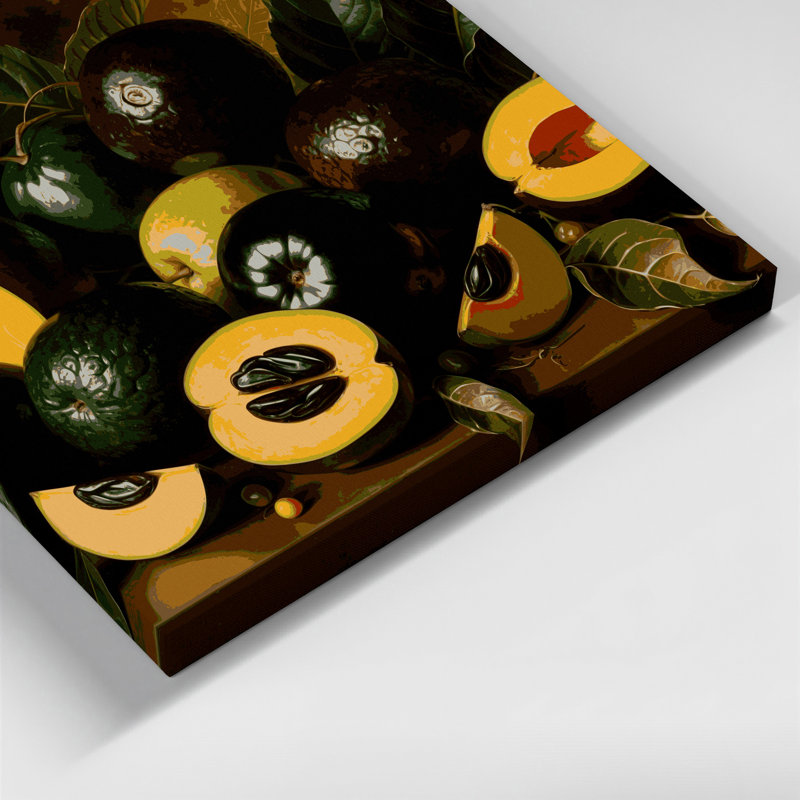 «Fruit noir Sapote», art mural sur toile, H 11 po x l 14 po
