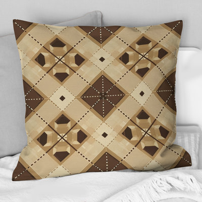Brown Argyle - Transitional Throw Pillow