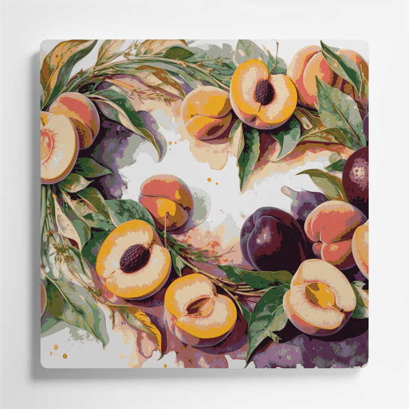 Art mural en métal beige Fruit Peacotum, H 12 po x l 12 po