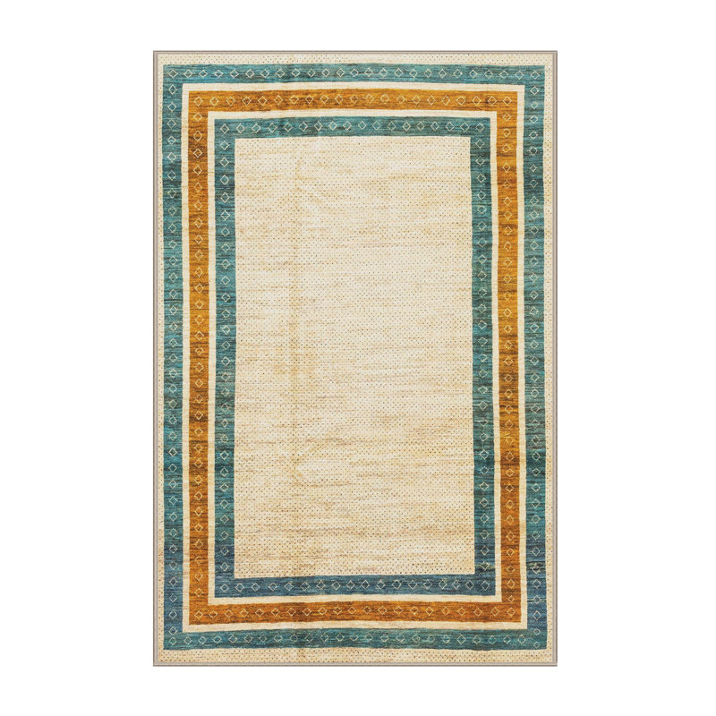 Tapis décoratif multicolore à motif abstrait, Rectangle 3 pi x 5 pi