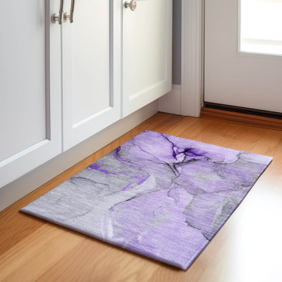 Premium Machine Washable Cerrito AMF506 Purple Rug