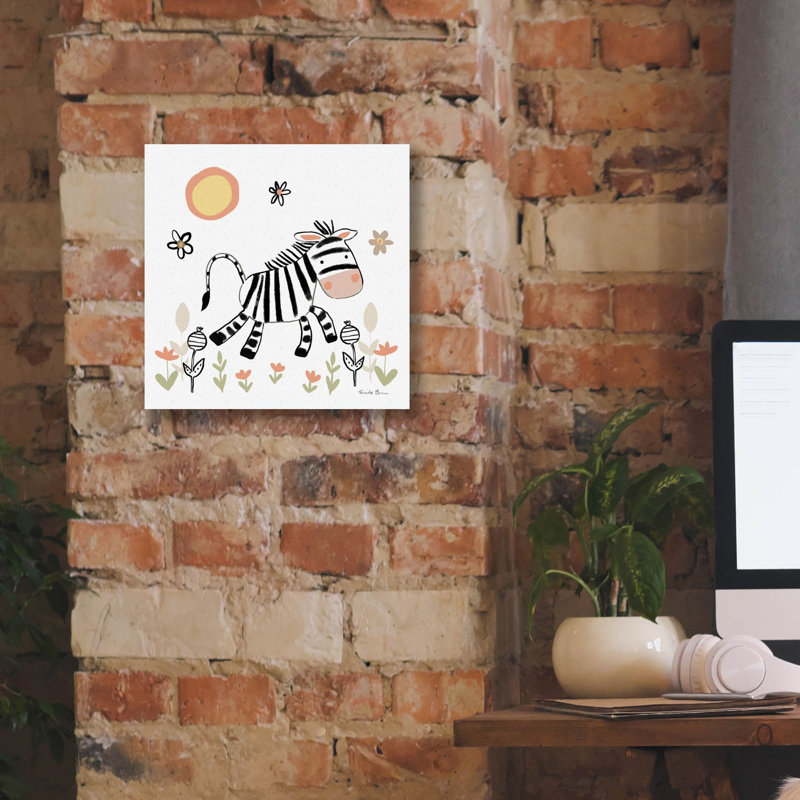 «Baby Zebra» par Farida Zaman, art mural sur toile, H 12 po x l 12 po