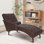 Chaise longue capitonnée en cuir PU avec coussin