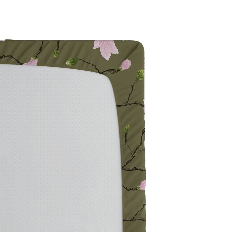 Ambesonne Nature Fitted Sheet Leaves Botanical Style Art, King Fitted Sheet, Khaki/Soft Pink Floral